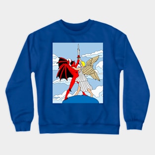 Fight Angel Devil Good Against Evil Crewneck Sweatshirt